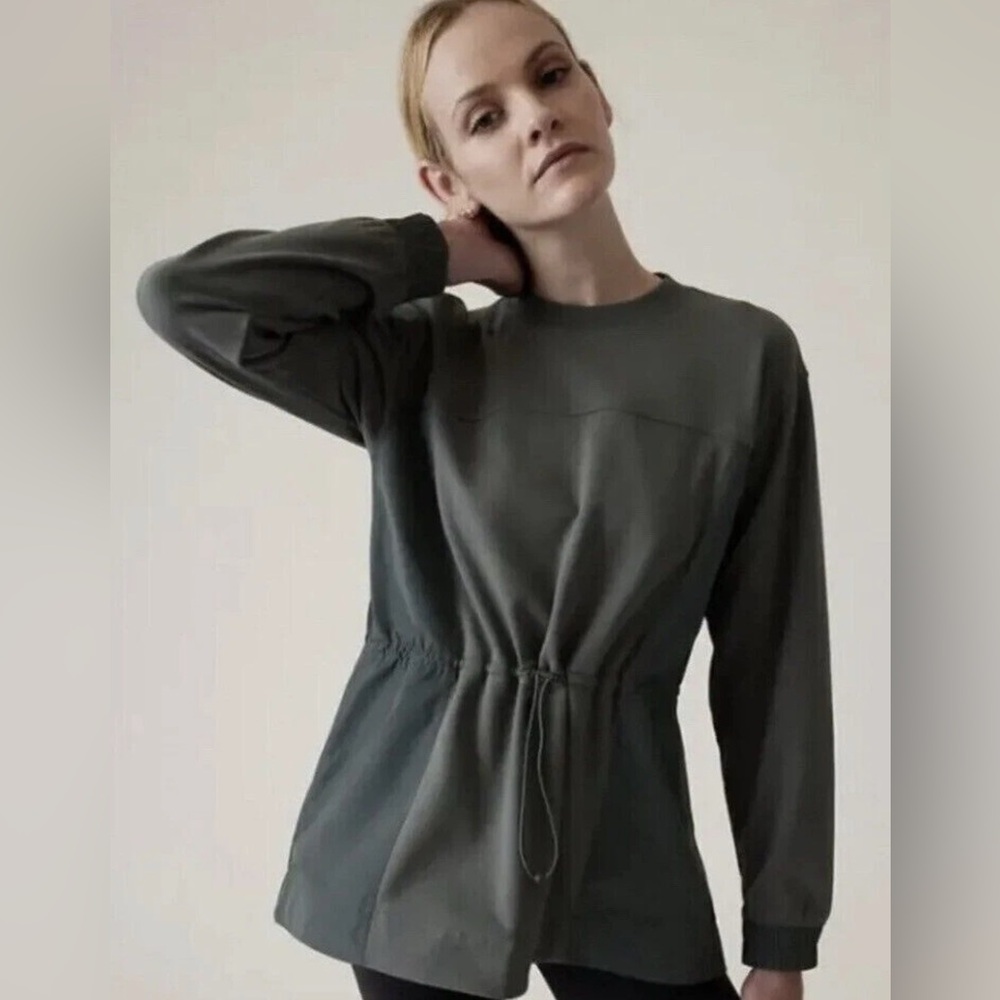 Athleta Triumph Hybrid Crewneck Sweatshirt Bali Green